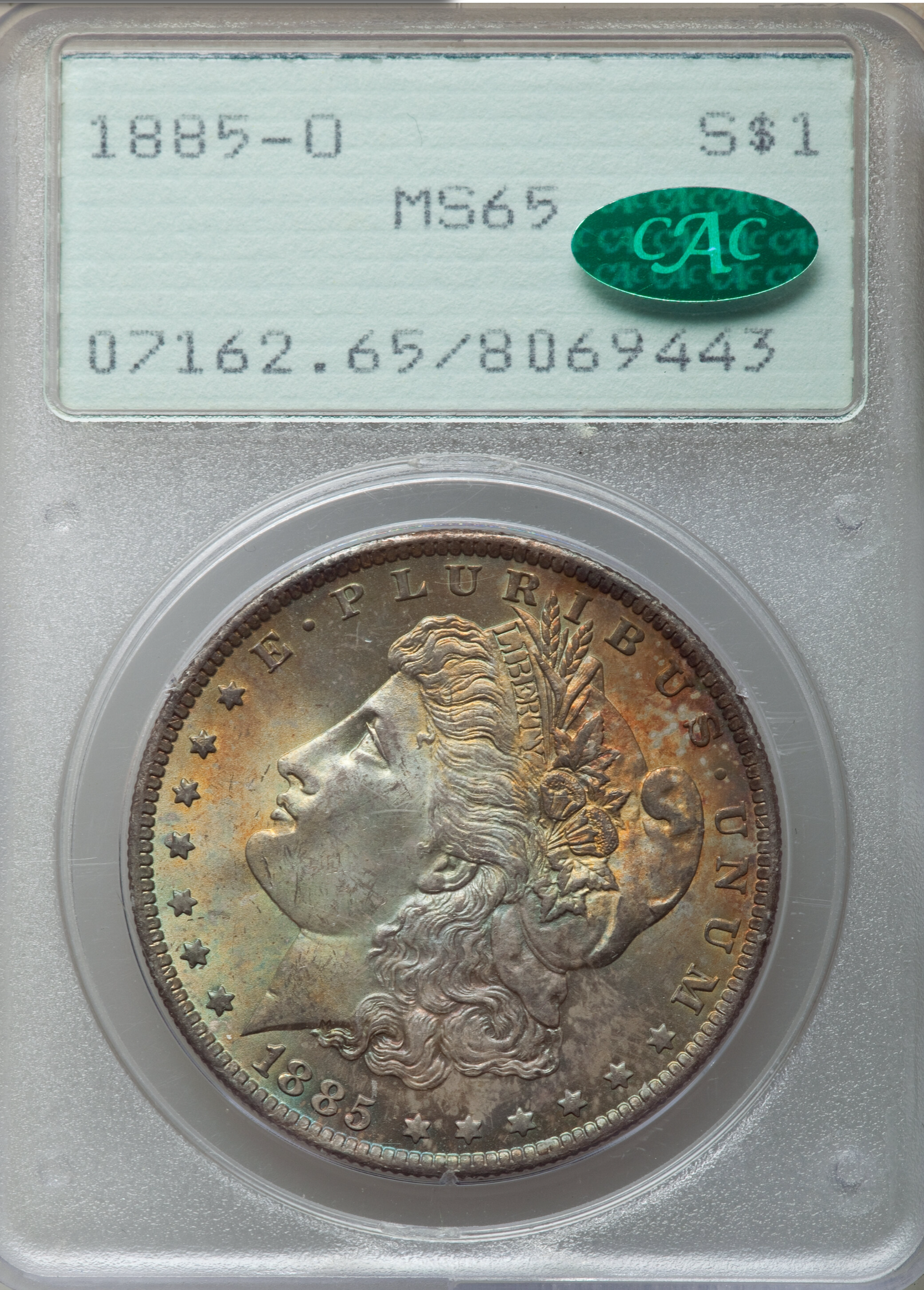 1885-O $1 MS65 PCGS. CAC. OGH